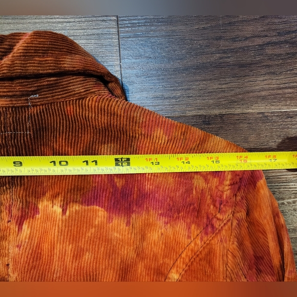 Rough And Tumble Vintage Womens Tye Dye Orange Jacket Button Up Corduroy - Picture 4 of 10